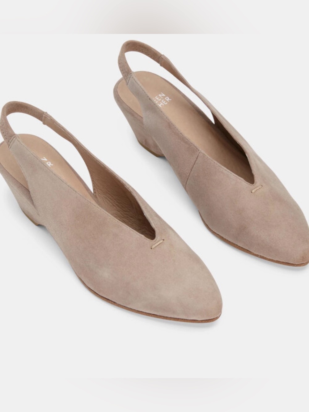 Eileen Fisher Shoes 10 Brown Latte Suede Gatwick Slingback Pump Heels